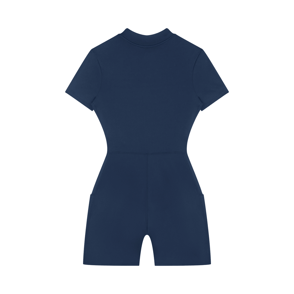 Women's Quarter-Zip Short Sleeve Romper