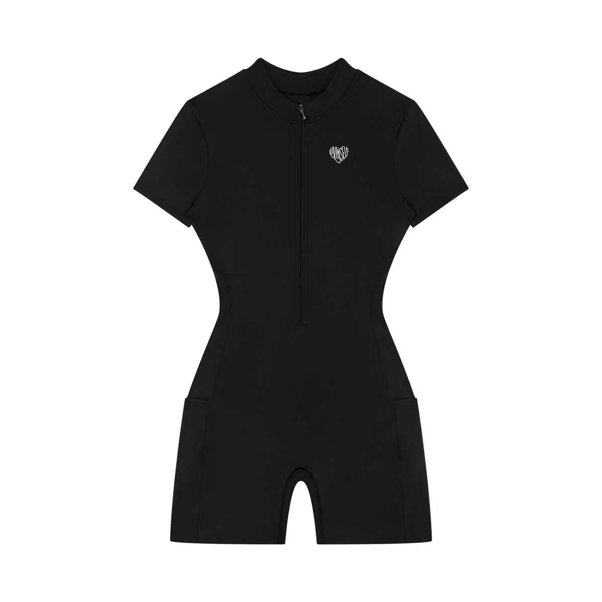 Women's Quarter-Zip Short Sleeve Romper
