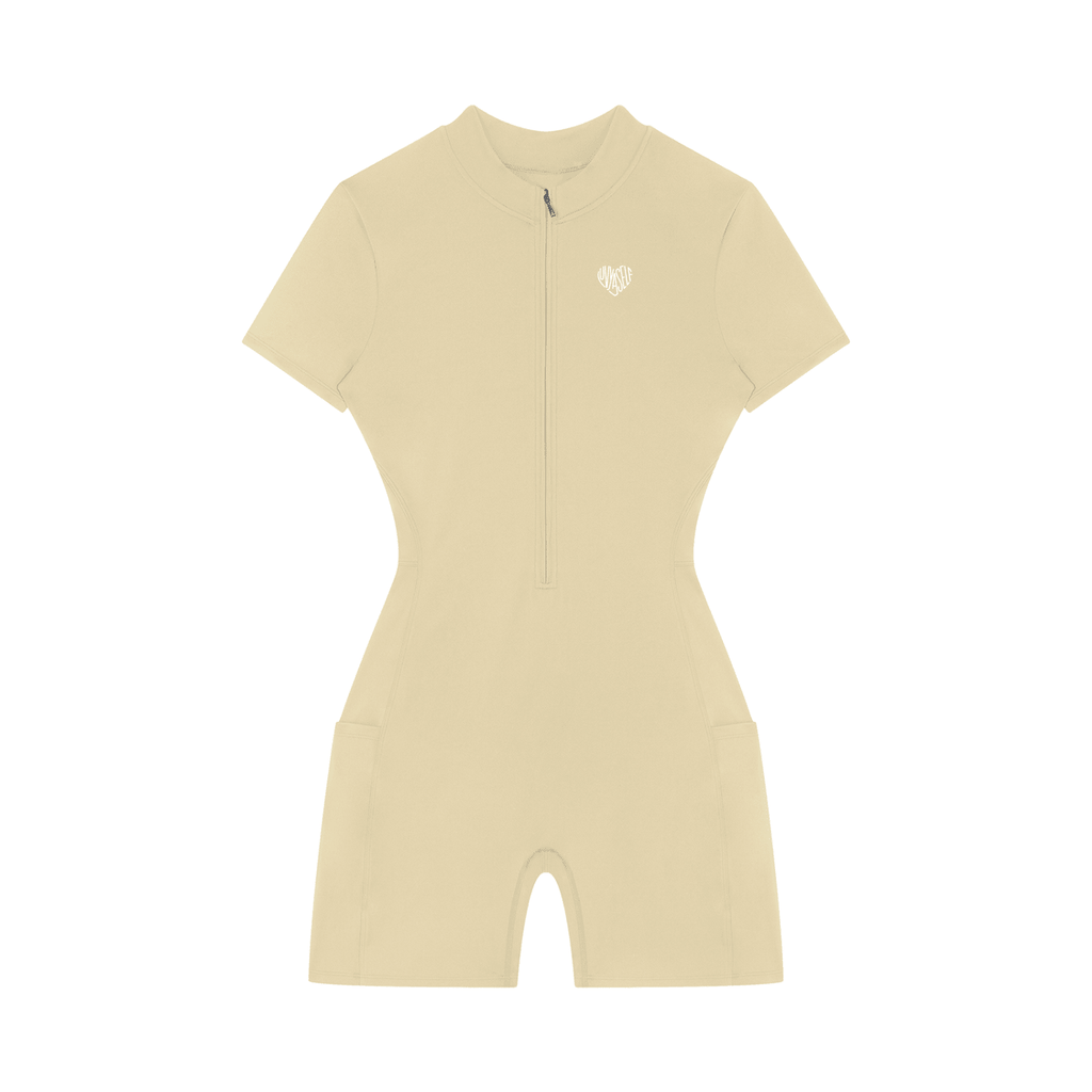 Women's Quarter-Zip Short Sleeve Romper