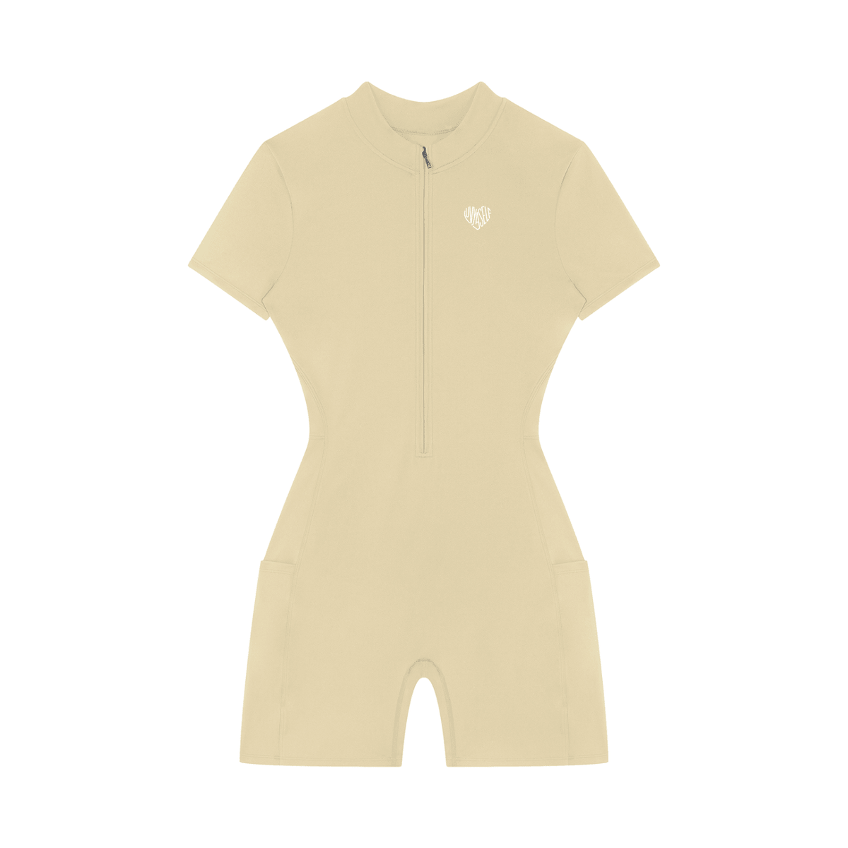 Women's Quarter-Zip Short Sleeve Romper