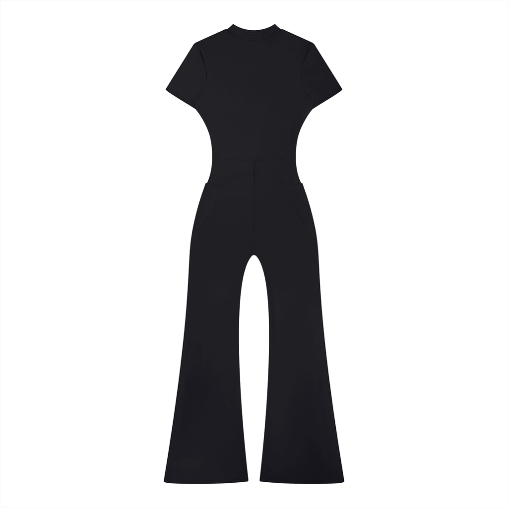 Women’s Tight Flared Leg Quarter-Zip Jumpsuit