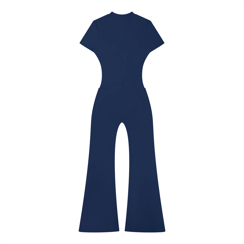 Women’s Tight Flared Leg Quarter-Zip Jumpsuit