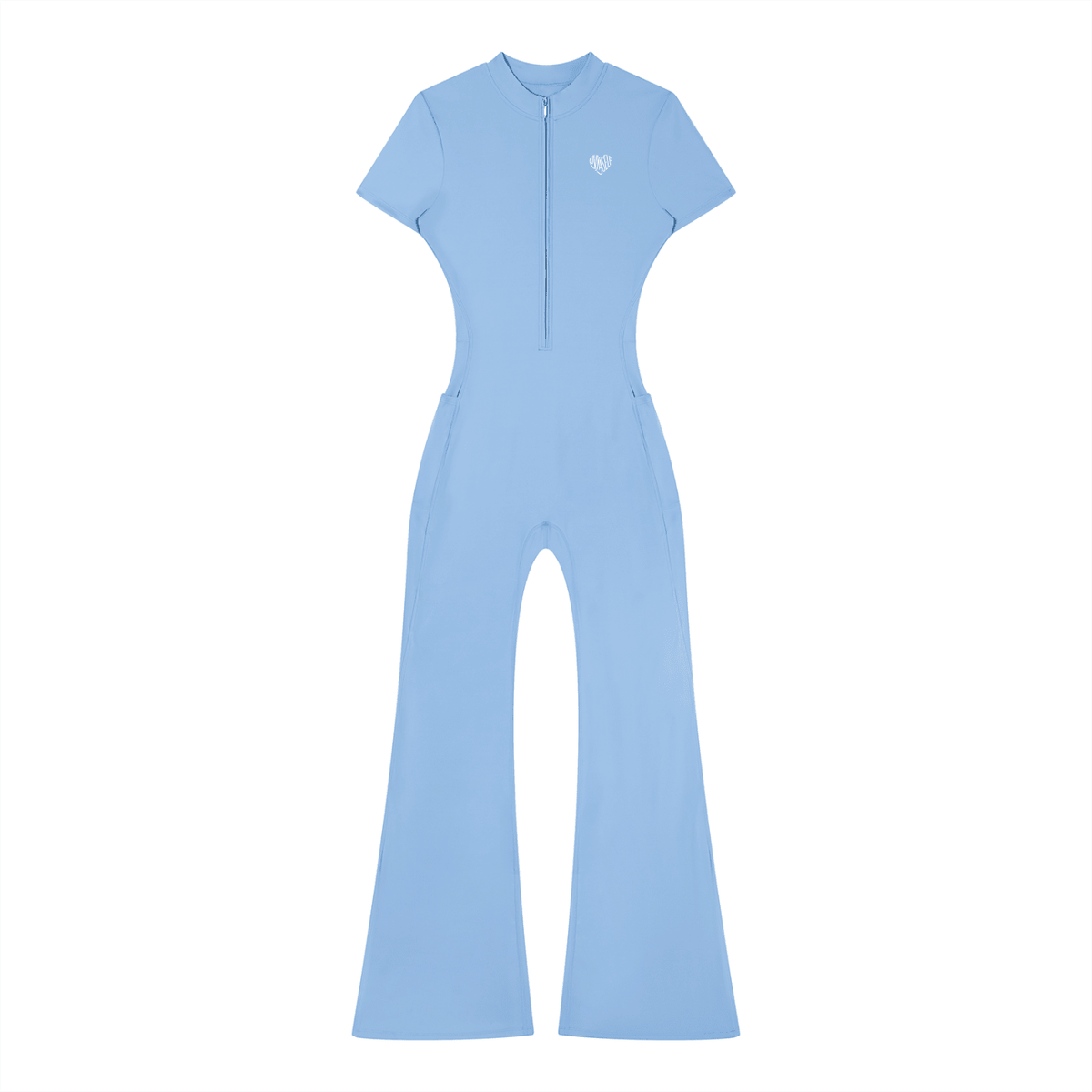 Women’s Tight Flared Leg Quarter-Zip Jumpsuit