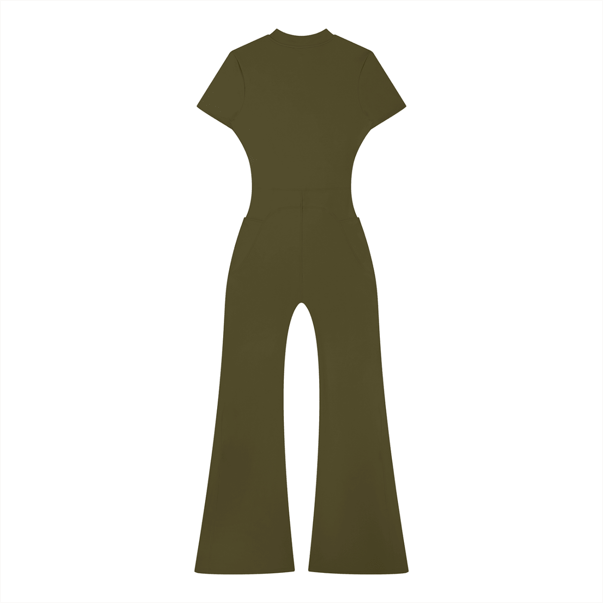 Women’s Tight Flared Leg Quarter-Zip Jumpsuit
